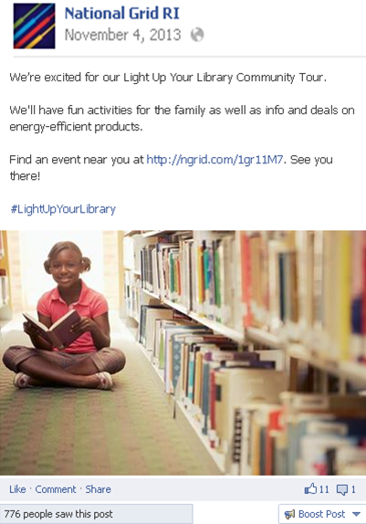 Light Up Your Library - Facebook status