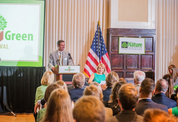 Kline addresses attendees at the Nature Generation’s 10th annual Green Earth Book Awards ceremony, held at the National Press Club on September 18, 2014.