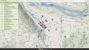 Map of Portland Green Investment Fund project sites