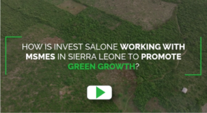 Video screenshot of "How is Invest Salone Working with MSMEs in Sierra Leone to Promote Green Growth"