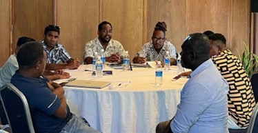 US-SEGA Senior Local Advisor, David Qurusu , facilitates a discussion with SICCI Members on certification requirements for kava exports.