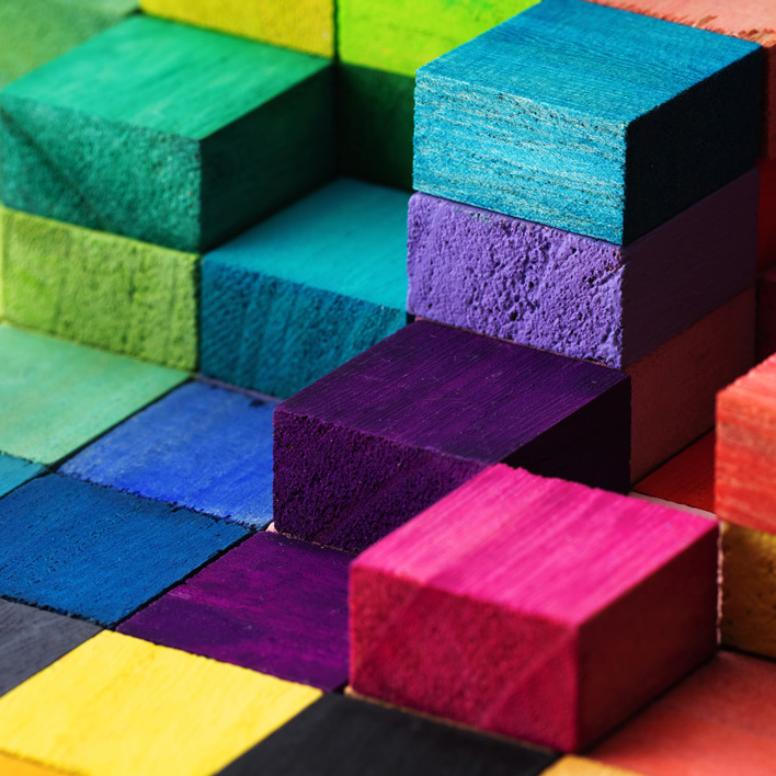 colored blocks stacked