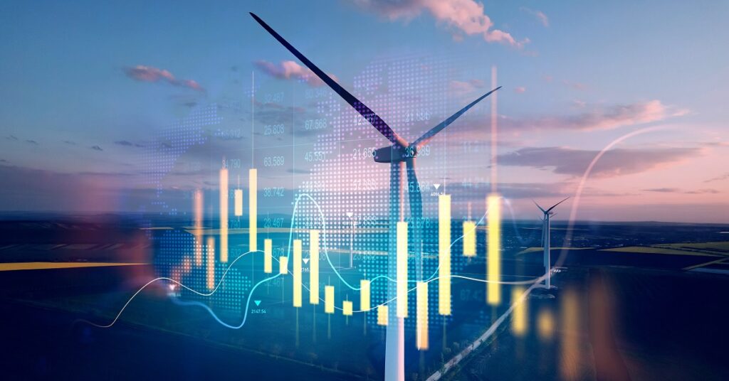 Windmills with data overlay