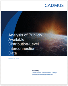 Screenshot of report cover. Cadmus logo and brand image of earth horizon from space