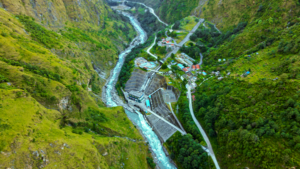 Ariel view of Bhotekoshi valley in Nepal