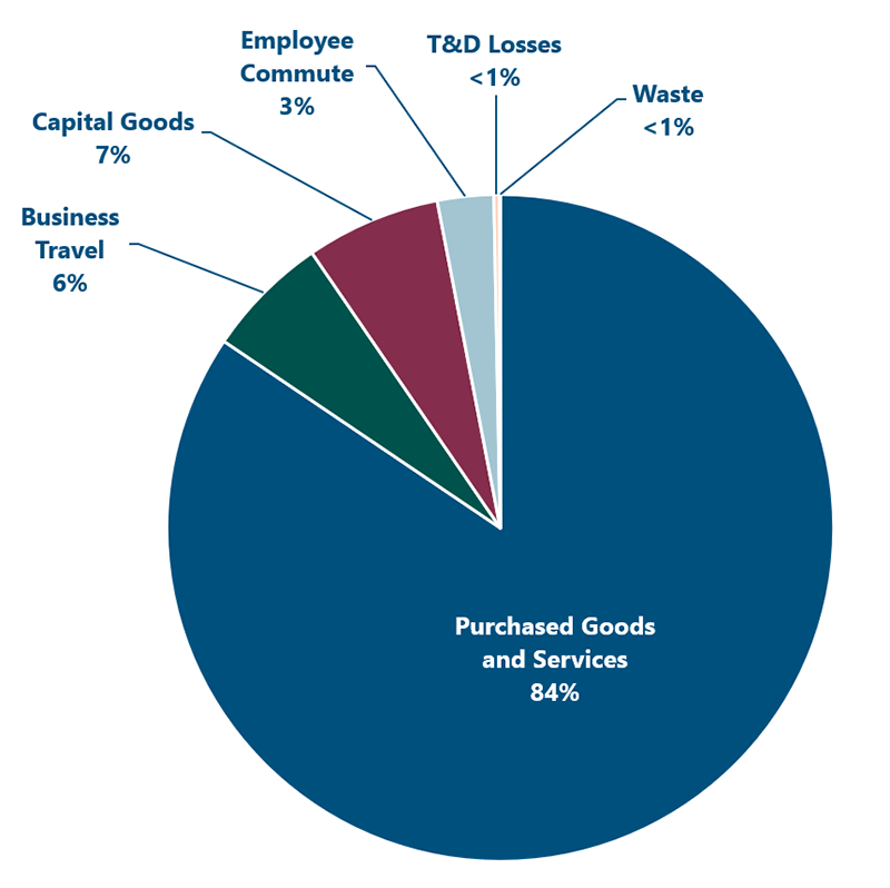 Pie chart showing Cadmus scope 3 emissions by percentage