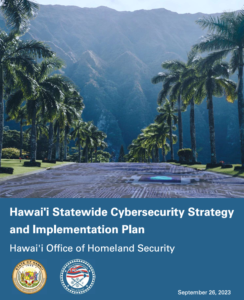 Report cover of the statewide cybersecurity plan